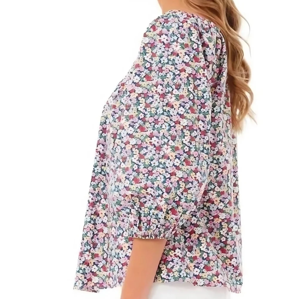 TUCKERNUCK Pomander Place Ditsy Floral Brooks Blouse Size Small